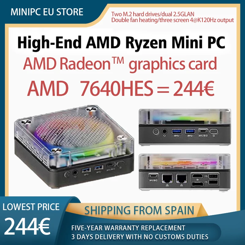 Topton AMD Mini PC Ryzen 9 5900HX R7 5700U Windows 11 Desktop Gamer DDR4 NVME Barebone Gaming Computer 2.5Gbps LAN WiFi6E