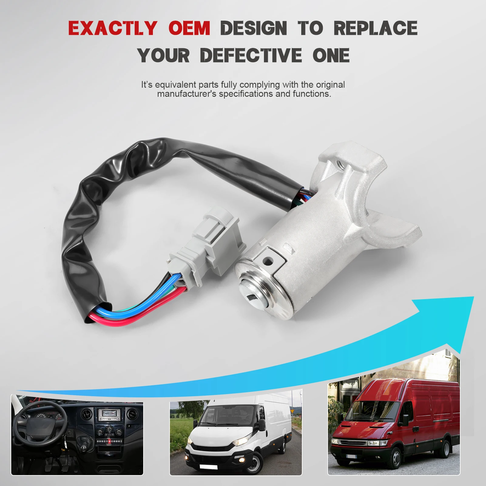 

Ignition Switch with Double Keys Neiman Compatible with Daily 3 (1999-2006) 2992551 2991727