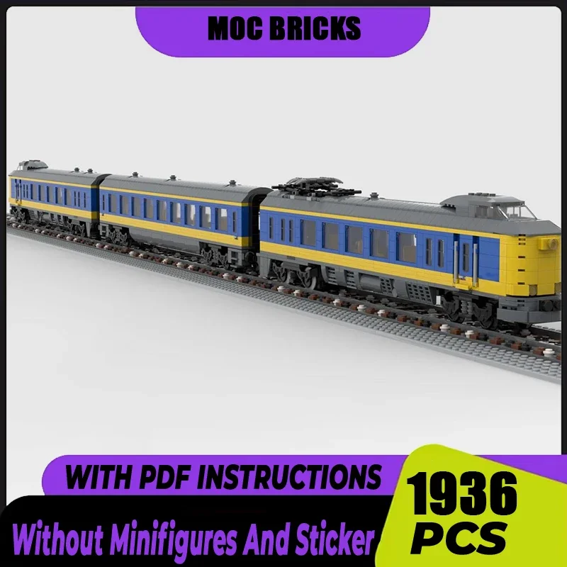 

Модель железнодорожного поезда Moc, строительные блоки, Нидерланды IC/обычная модель поезда, технология, кирпичи, сборка «сделай сам», игрушки, подарок