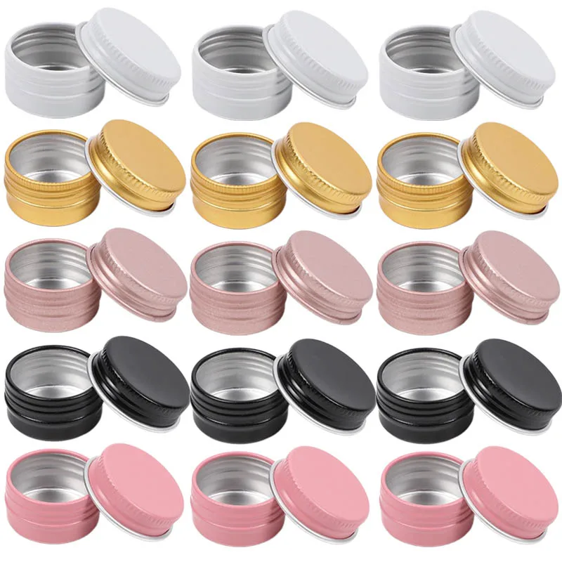 

100Pcs Empty Metal Tin Jars Round 5g DIY Candle Aromatherapy Making Jar Cream Eyeshadow Cosmetic Containers Seal Aluminum Cans