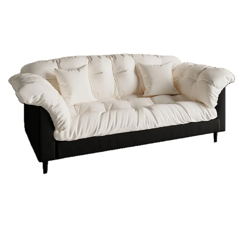 CJL retro living room new double straight row small apartment bedroom rental room lazy living room sofa fabric sofa