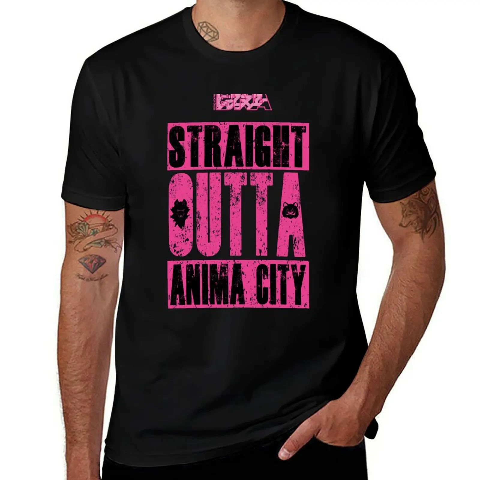 BRAND NEW ANIMAL (BNA): STRAIGHT OUTTA ANIMA CITY T-Shirt Sports Basic Short Sleeve T-Shirt