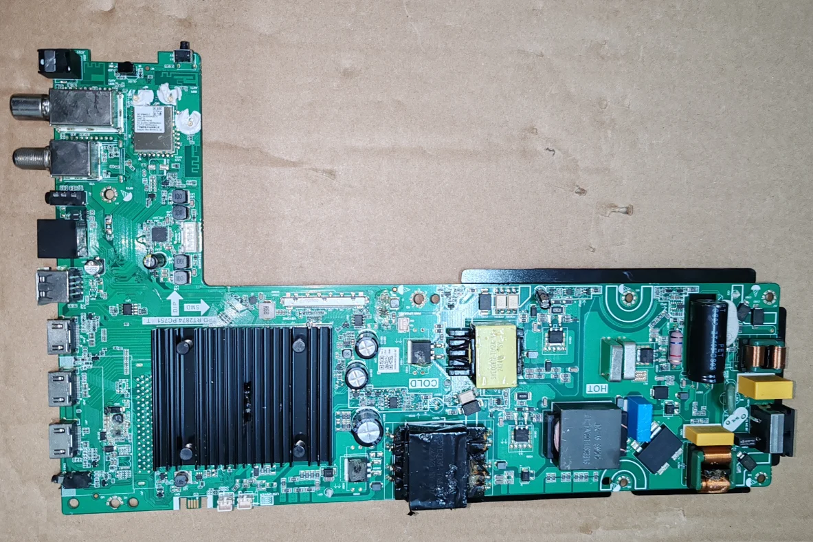 

TPD.RT2874.PC751(T) 4K WiFi network three in one TV motherboard, physical photo, tested for 104--126V 108w