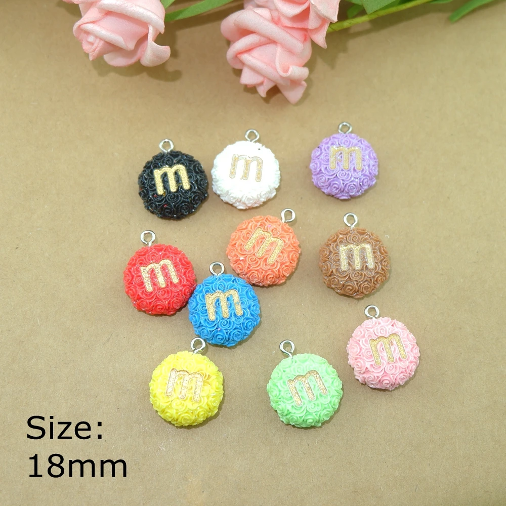 

10pcs M Candy Charms Resin Flat Back Cabochon Bracelets Necklace Earrings Making Accessories DIY Jewelry Pendants