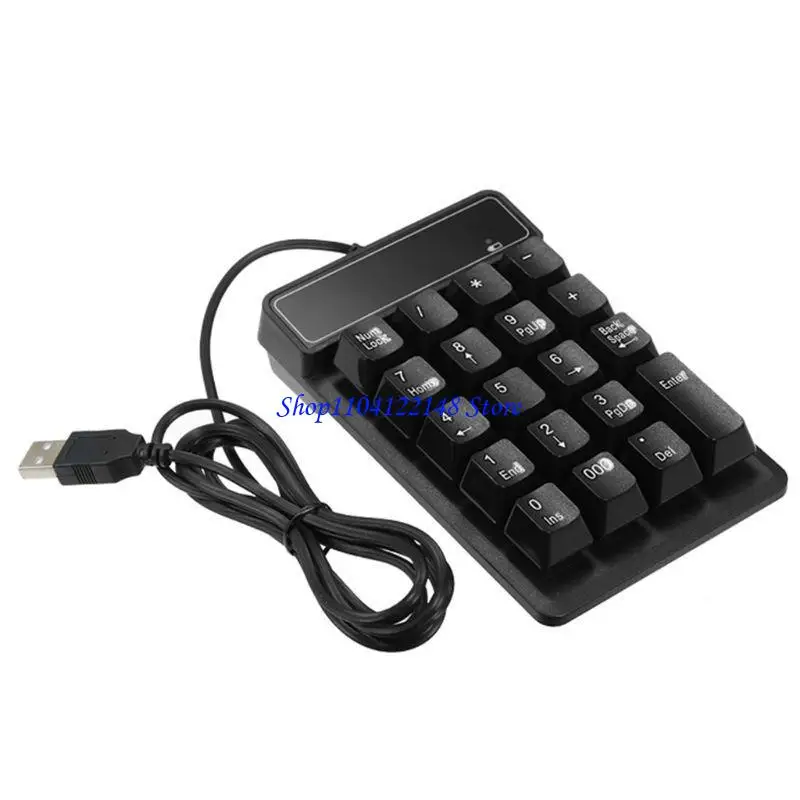 P9FA Portable USB Numeric Keypad 19 Keys Digital Number Pad Big Print Letters