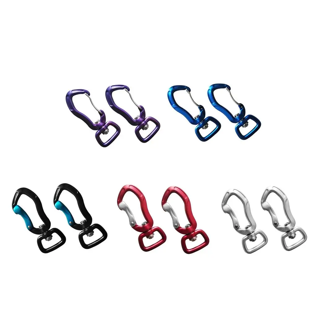 2 pieces strong swivel carabiner clip key hanging hook for