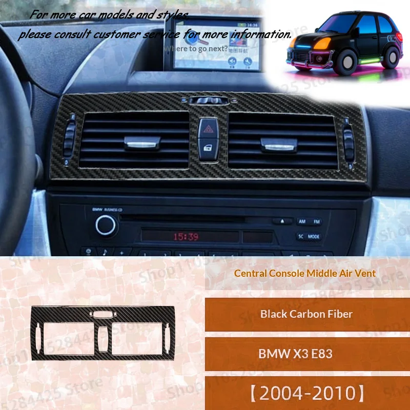 

Suitable for 04-10 BMW X3 Carbon Fiber E83 Central Control Center Air Outlet Decorative Sticker Interior