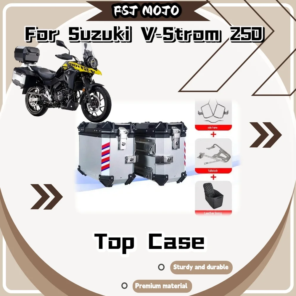 Fit Suzuki V‑Strom250 Quick‑Release Aluminum Side Cases Waterproof Sealed Design Wear‑Resistant Storage Panniers For Touring