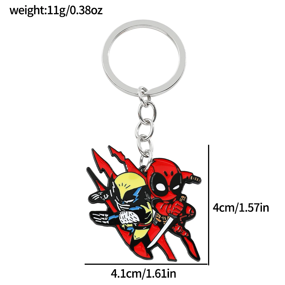 Deadpool and Wolverine Best Friends Keychain Metal Key Rings For Women Men Cosplay Jewelry Gift Handbag Decoration Key Chain