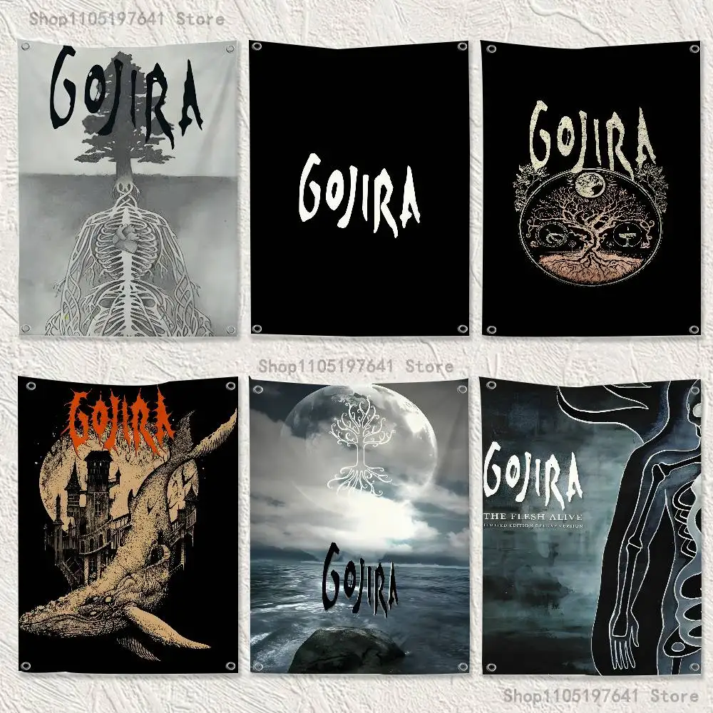 

Band G-GojiraS Suitable for camping carnivals festivals parties and gatherings Flag Polyester Digital Printing Banner For Decor