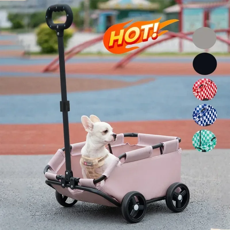 Foldable Small Pet Stroller, 4 Wheels, Dog,Cat,Teddy,Cart,Rolling Cat Carrier, Pet Carriage for Travelling, Shopping, Walking