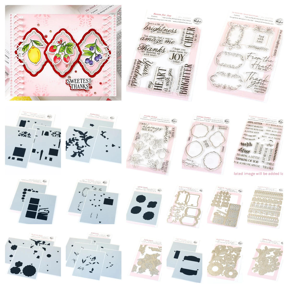 

2026 New Pink Homespun with Heart Full Release Bundle Florals Die Template Cottage Frames Room Joy Stamp Dies Stencil DIY Card