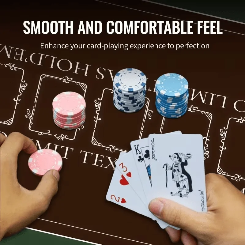 Anti-slip surface Texas poker table mat - Heavy-duty game mat, card game accessories, card game enthusiasts desk accessories