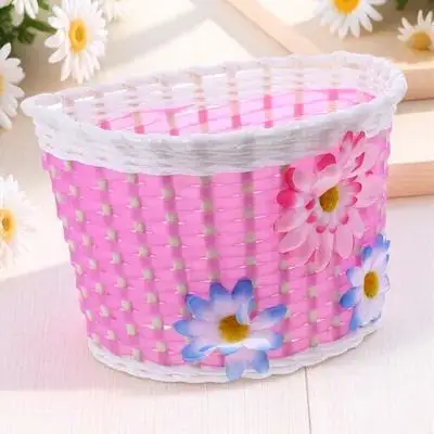 

Front Handlebar 's Bike Basket Flower Pattern Handmade Detachable Storage Basket for Cycling Decorations
