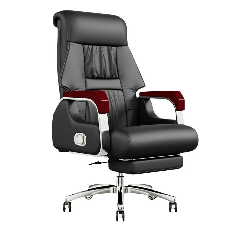 

Luxury Height Adjustable Boss Chair Synthetic Leather Office Chair Ergonomic Revolving Executive Chair with or Without Footrest
