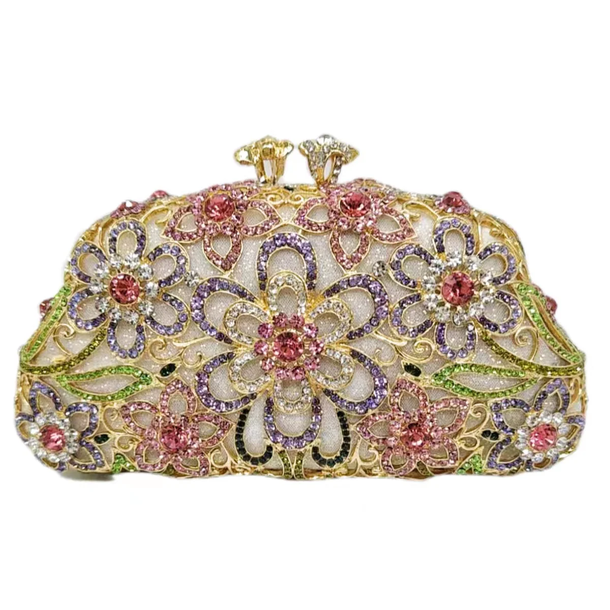 

Openwork Floral Clutch, Laser Cut Flower Pattern Evening Bag. OEM Custom Hollow Out Purse, Low MOQ Wholesale from Factory Direct