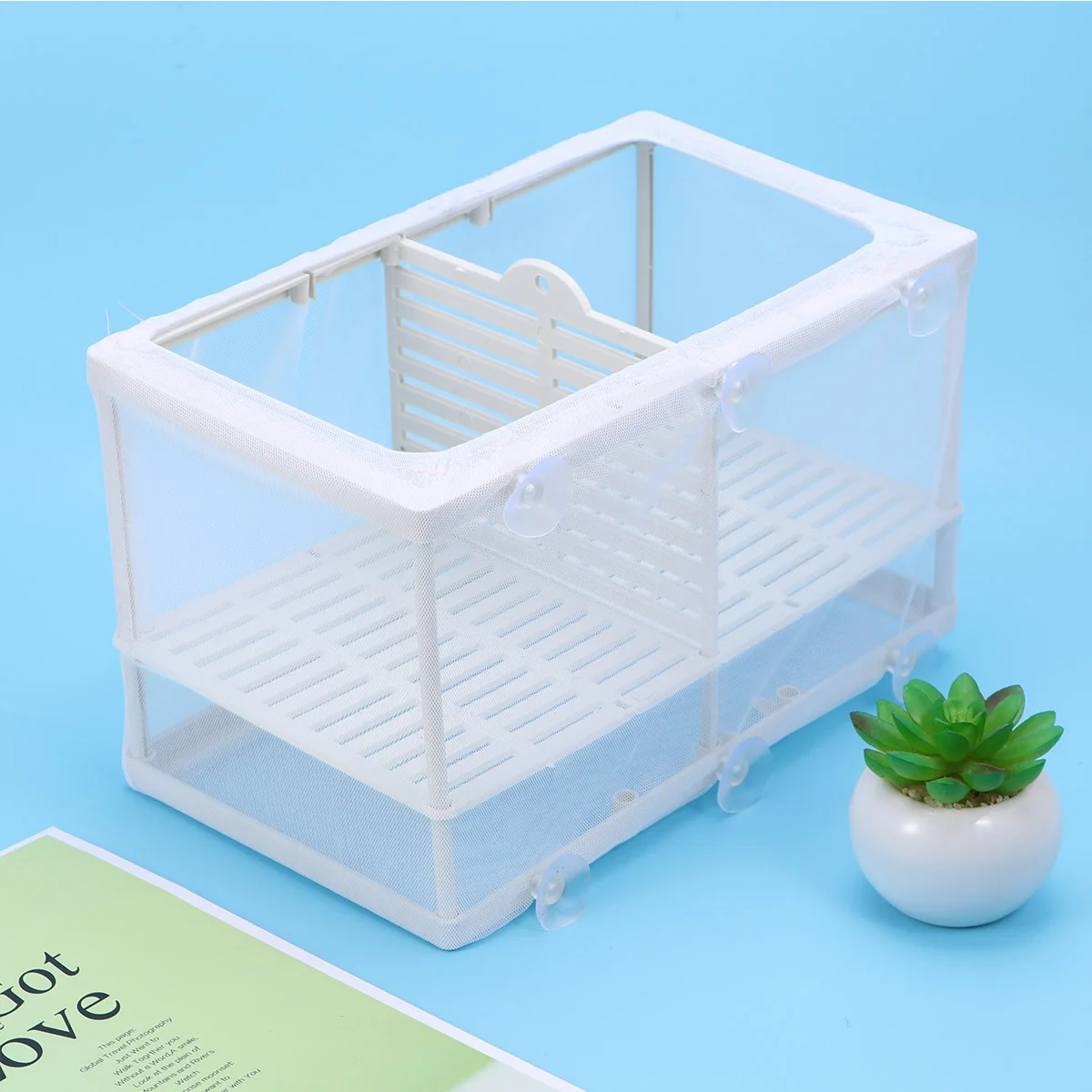 

Aquarium Net Hatchery 26X15X18Cm Fish Isolation Box For Breeding Separation With Suction Cups Fish Box For Hatchery Net