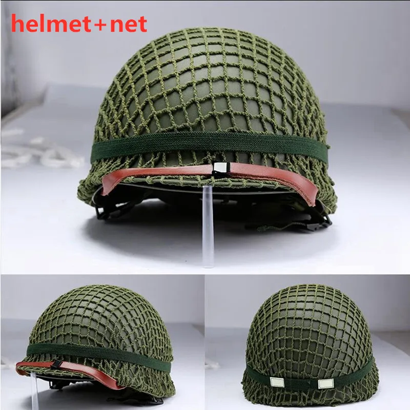 Military M1 Green Steel Adjustable Helmet Tactical Protective Army Equipment Field Paintball Gear Steel Sturdy Helmet For Adult