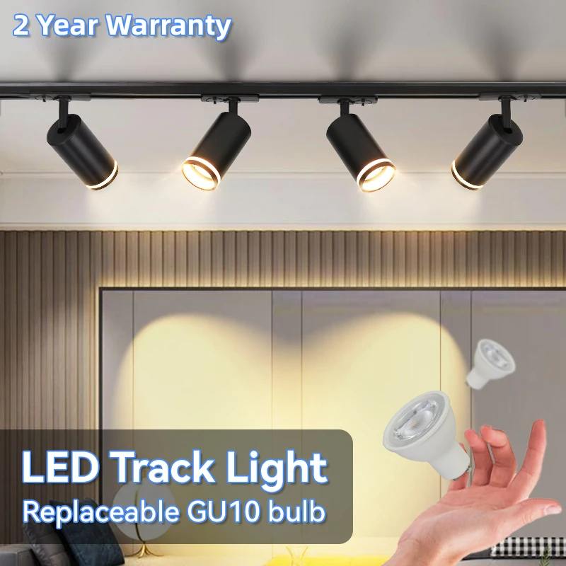 Track Light Led Ceiling Lamp Track Lamp GU10 Replaceable Bulb 85-265V Spotlight Ceiling Lighting for Living Room Clothing Store