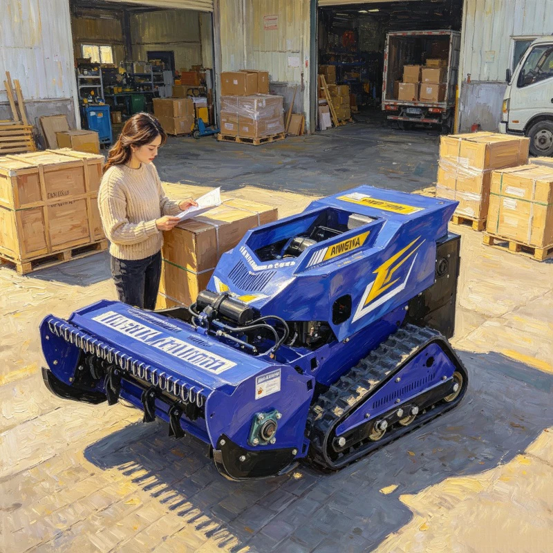Customized Anti‑rollover tracked remote control lawn mower, safe & reliable on steep slope, trim weeds