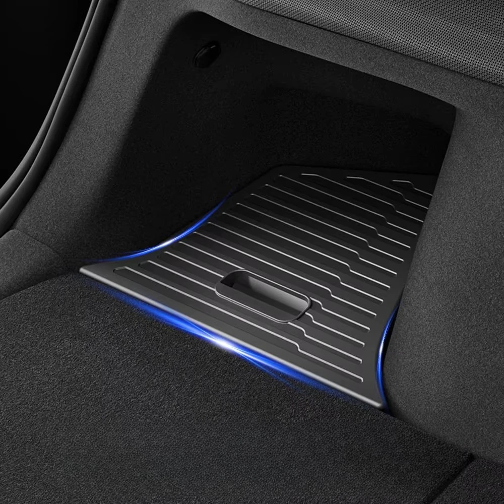 For Tesla Model Y Trunk Organizer Side Storage Box Boot Organizer Flocked TPE Mat Anti-dirty 2025 Car Travel Accessories 2