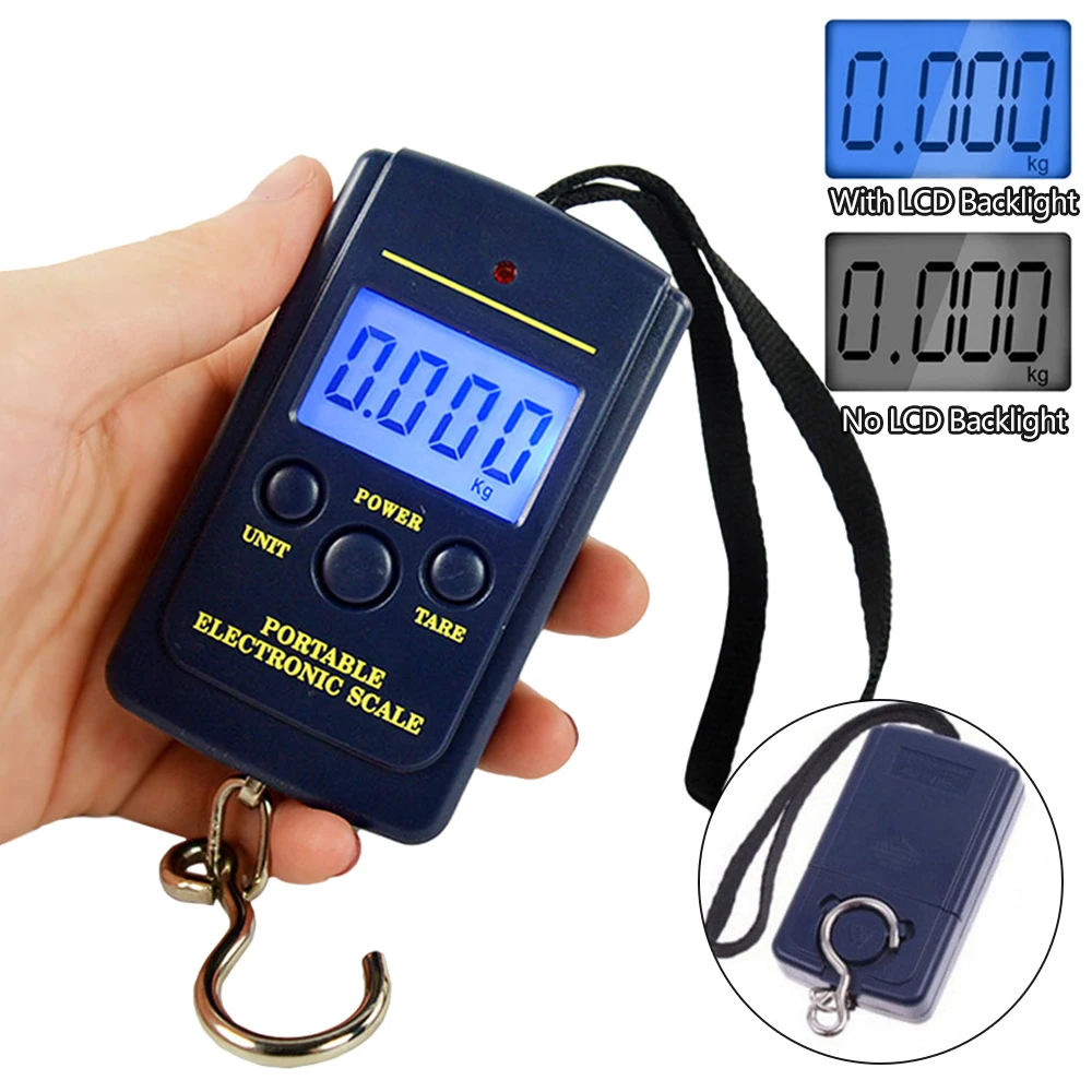 40kg/10g Mini Electronic Hanging Fishing Scale Portable Travel Luggage Scale with Hook Balance Pocket Electronic Scales