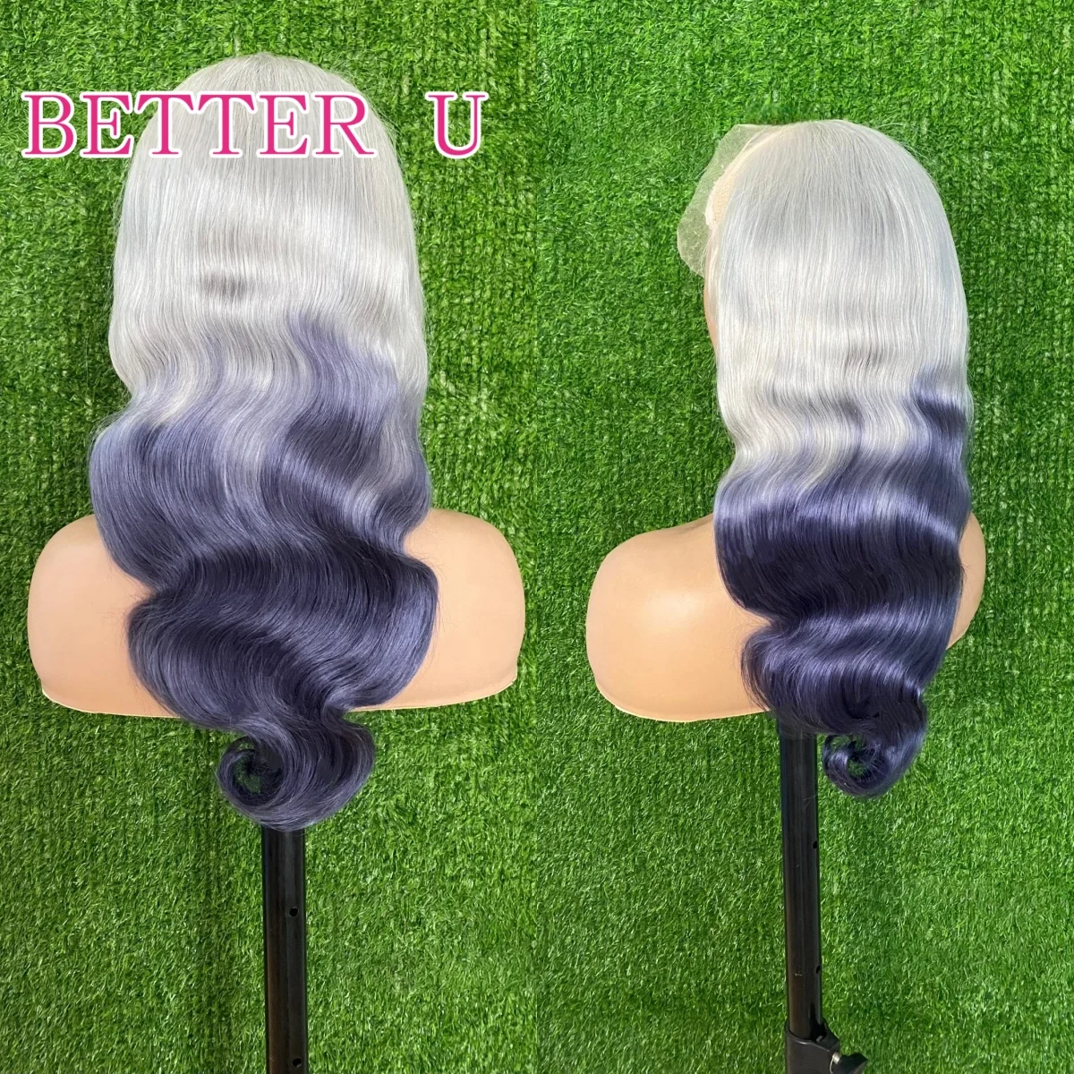 

Ombre Gray Brazilian Human Hair Wig 13x6 Lace Front Wigs For Women Pre-Plucking Straight Dark Grey Highlight Lace Frontal Wig