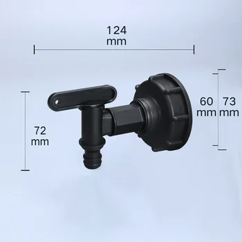 1/2 polegada s60x6 rosca plástico ibc tanque torneira 15mm adaptador jardim mangueira conexão com interruptor válvula acessórios do tanque de água