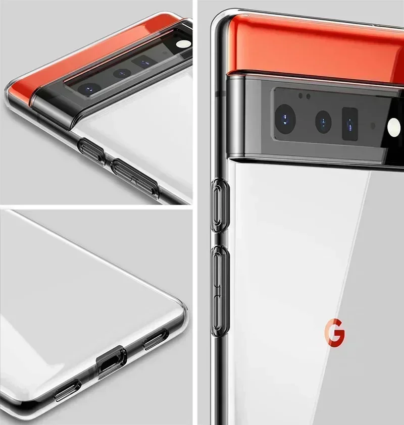Для Google Pixel 8 7A 7 6 Pro 6A 5 5A 4 4A XL Чехол Простой тонкий мягкий прозрачный чехол из ТПУ для телефона Google Pixel 8A