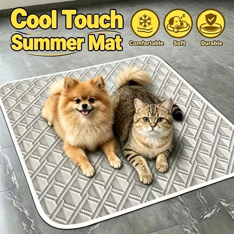 Small Pet Cooling Mat Soft Water-Absorbent Cool Touch Fiber Pad for Teacup Dogs Hamsters Cats Portable Summer Cooling Bed