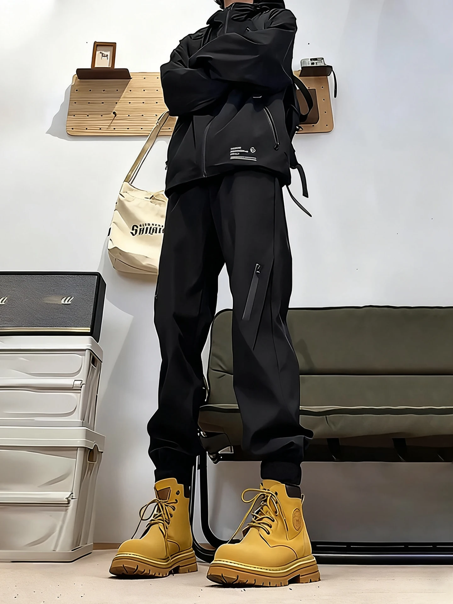 

Bla Outdoor Softell Men's Cargo Pants Loose Fit American Sle Workwear Trousers Autumn Season Waterproof Polyester Fiber