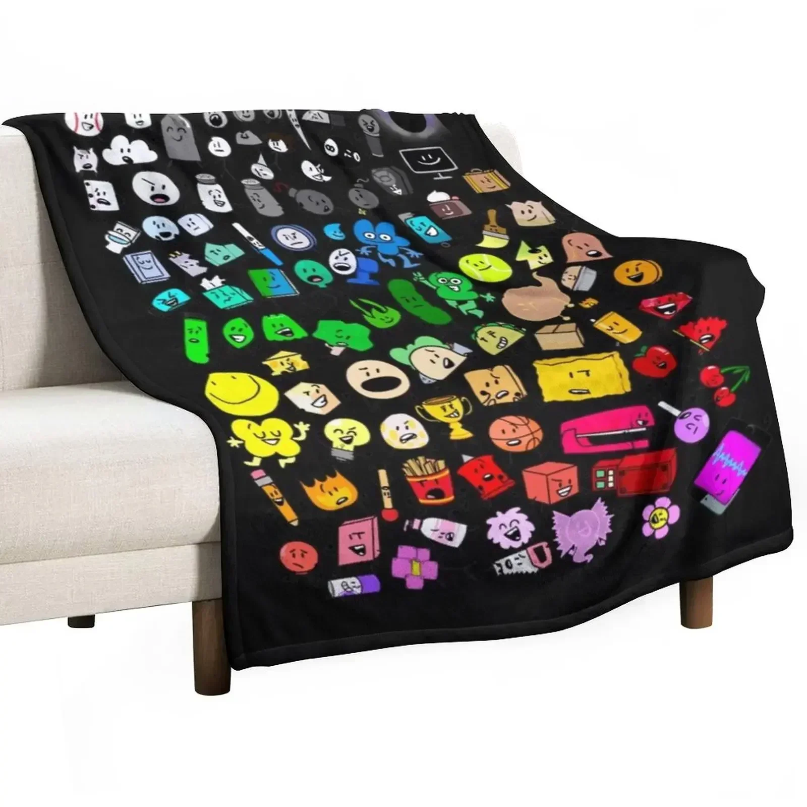 Classic BFDI Inanimate Insanity All Characters (Transparent) Throw Blanket manga Hairy Polar Blankets For Sofas Blankets
