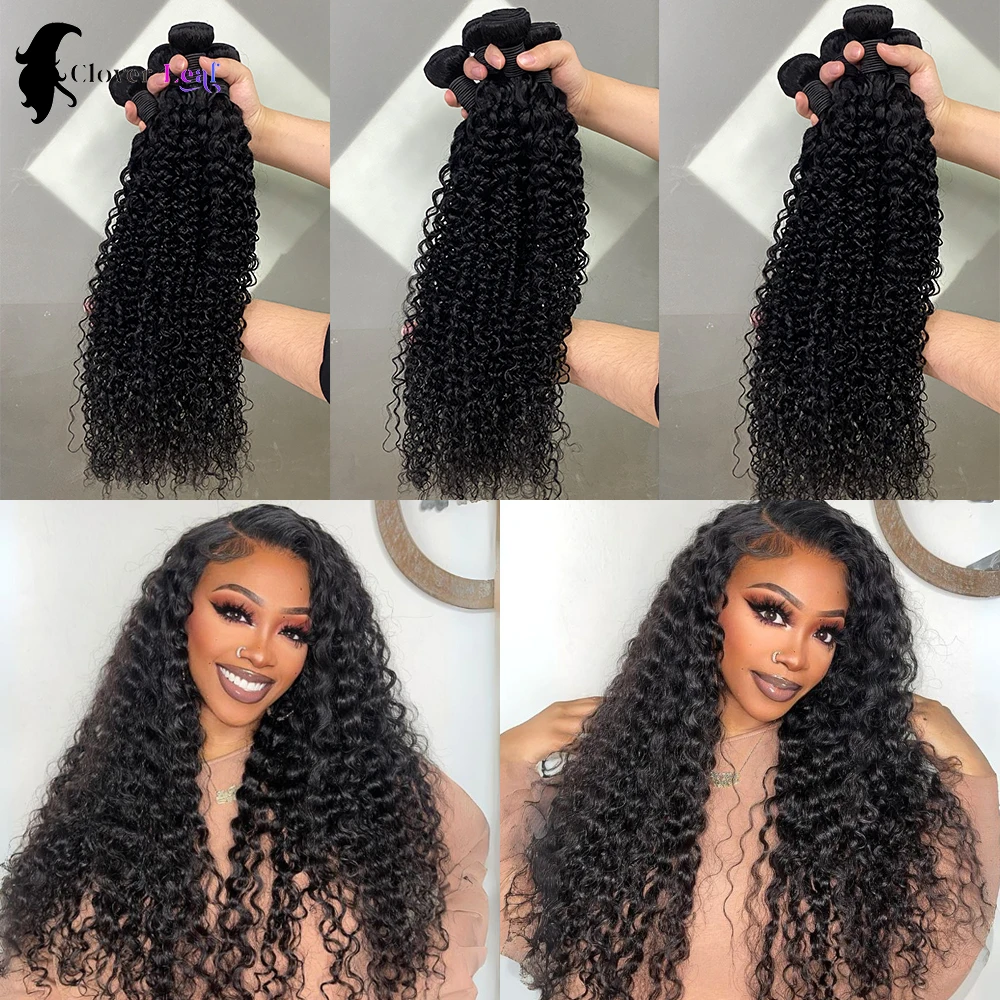 26 Zoll Jerry Curly Human Hair Bundles 100 % brasilianisches rohes Menschenhaar 1/3/4 Bundles für Frauen 10A dicke Bundles 3 Tage Lieferung