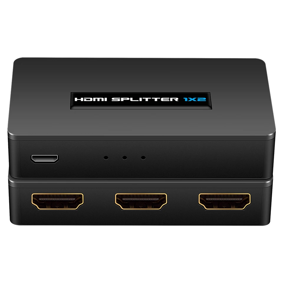 

1 x 2 HDMI-compatible Splitter Converter 1 In 2 Out HD 1.4 Splitter Amplifier HDCP 1080P Dual Display for HDTV DVD PS3 Xbox