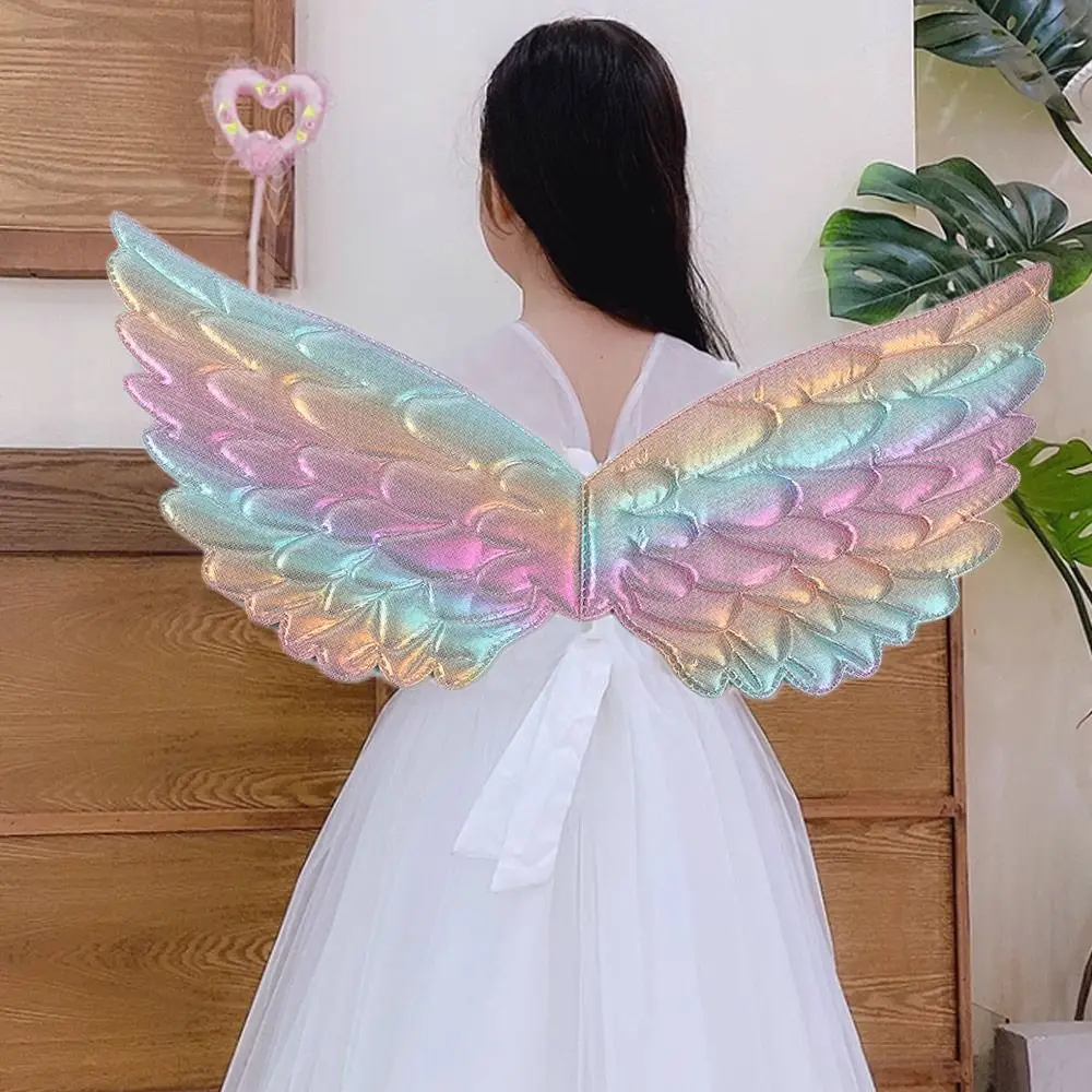 Shiny Fairy Angel Wings Universal Rainbow Stage Performance Party Decoration Baby Shower Birthday Kids Gift