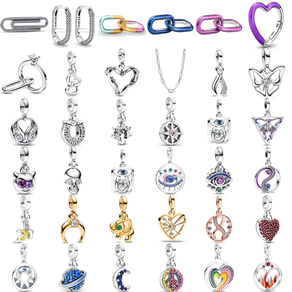 لي فراشة سحر صالح قلادة 925 الأصلي سحر سوار المرأة 925 الفضة Hot البيع الخرز DIY بها بنفسك مجوهرات هدية 2024 جديد في