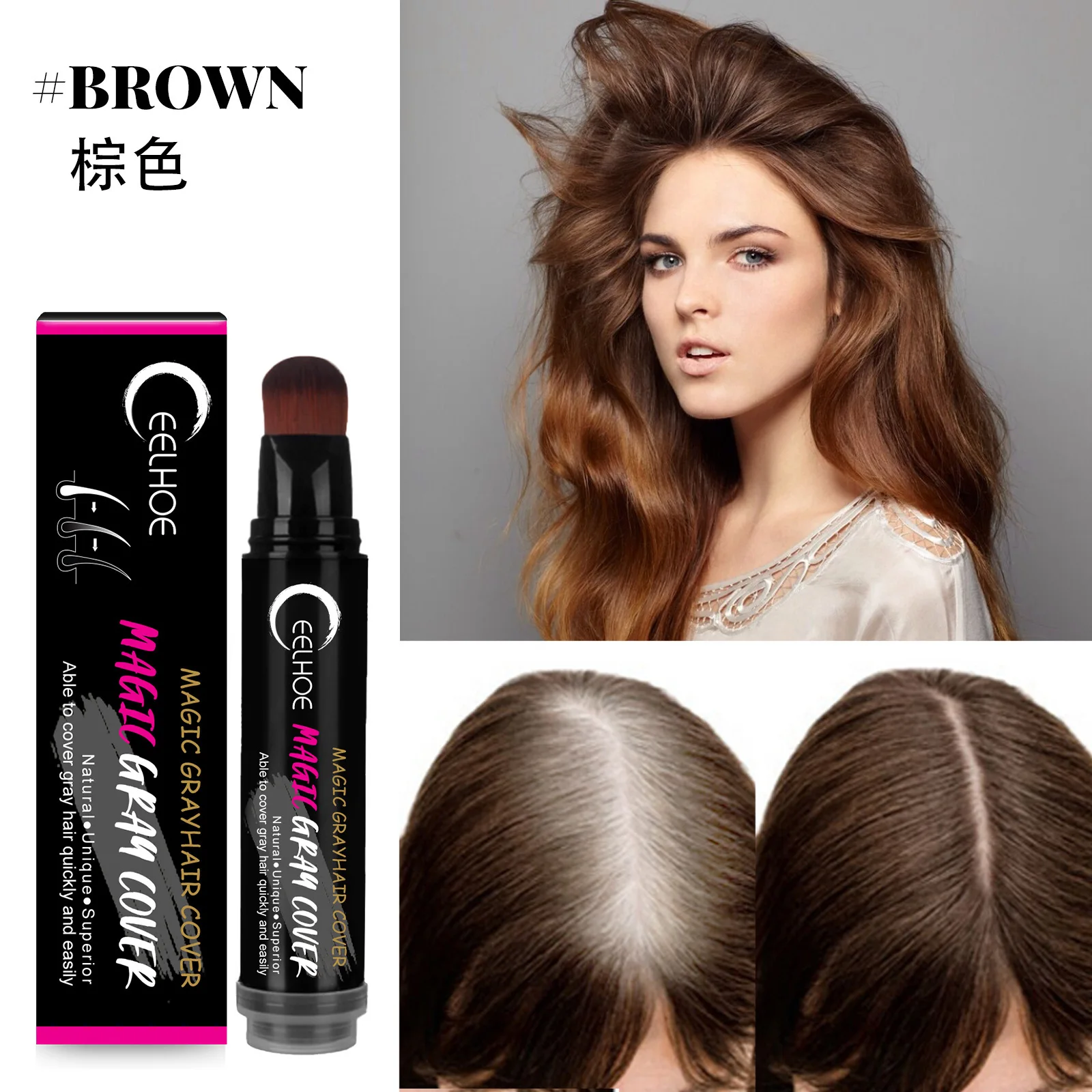 20ml wig dye pen hairdressing salon supplies glue pen color coffee dark brown black hair dye pen root color touch up lace wig