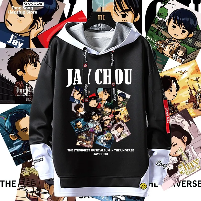 

Loose Fit Hoodie Sweatirt Concert Album Memorial Q Version Cartoon Head Portrait M Model Casual Comfortable Streetwear