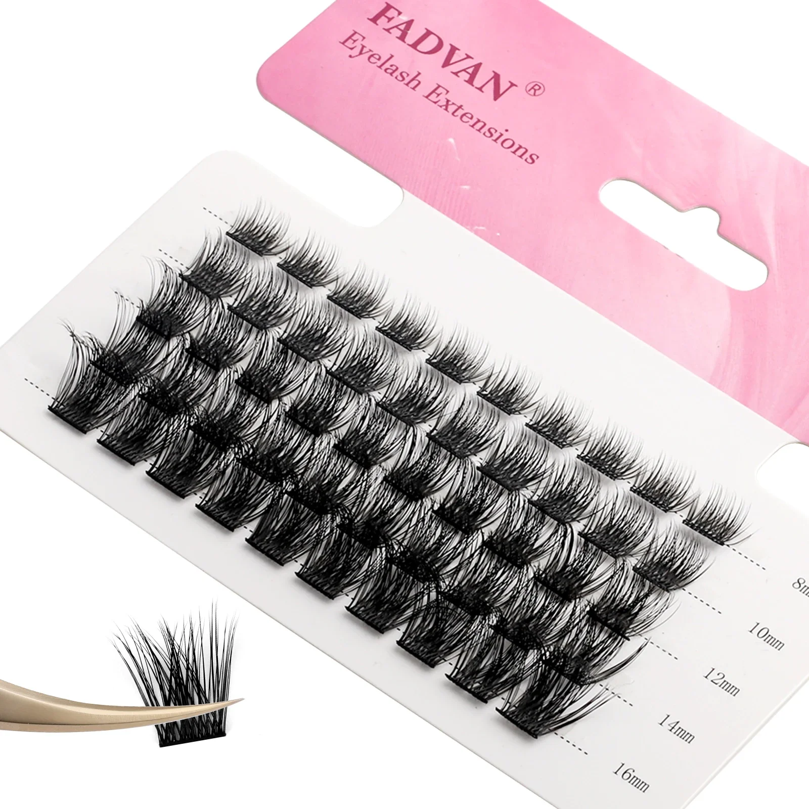 Fadvan DIY Clusters Eyelash Extension Mix Dovetail Individual Lashes 60 Volume Natural Segmented Eyelash Bundles Makeup Supplies