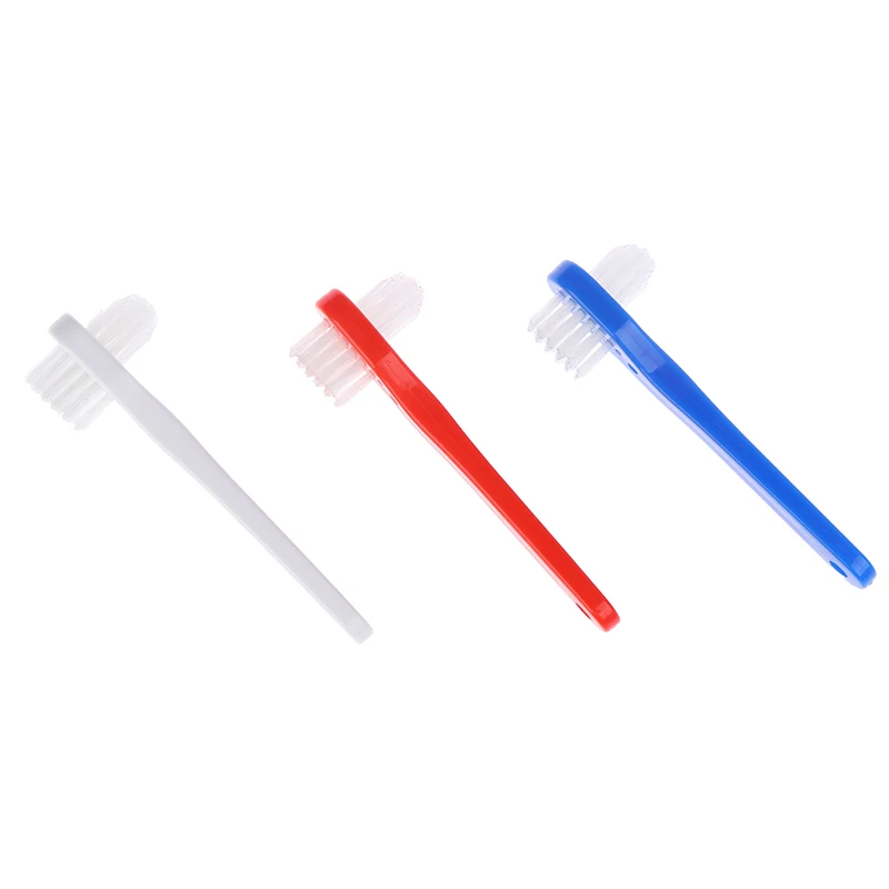 T-shape Denture Dedicated Brush Toothbrush Dual Head False Teeth Brushes Cleaner Adult Student Teeth Whiteing