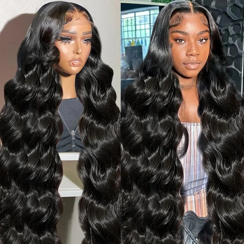 250% 13x4 HD Transparent Body Wave Lace Frontal Wig Brazilian Water Wave Ready To Wear 5x5 Lace Closure Glueless Wigs For Women