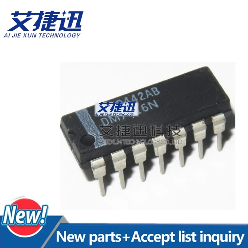 10Pcs DM7416N DIP14 Hex Inverting Buffers with High Voltage Open-Collector Outputs New and original