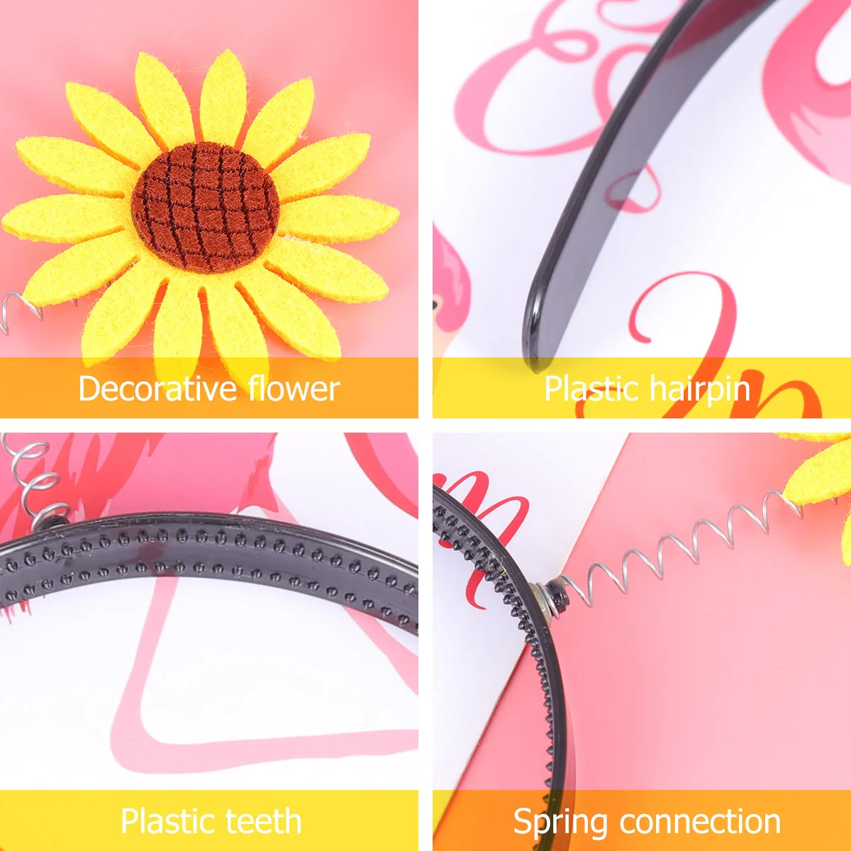 

4 Pcs Headbands Sun Flower Boppers Sunflower Accessories for Women Floral Miss