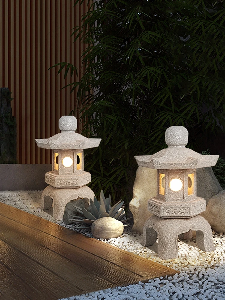 Chinese lawn lamp outdoor led garden landscape  waterproof park creative stigma  imitation stone