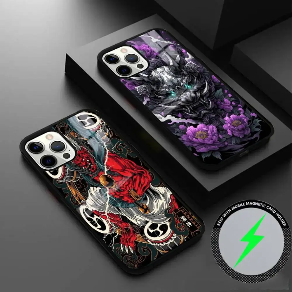 

Ghost Mask Phone Case For IPhone 16 15 14 13 12 11 Pro Max Plus Mini Magsafe Mirror Wireless Magnetic Cover