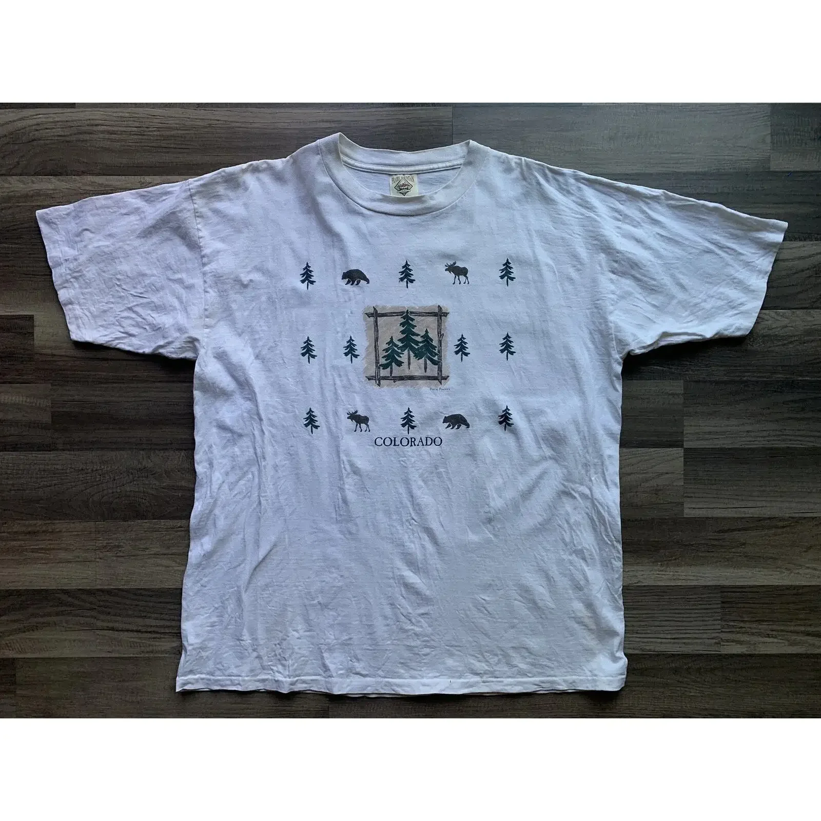 Vintage Prairie Mountain Adventure Sportswear Colorado T Shirt Herren 2XL Markierungen vintage Washed Soft fashion homme