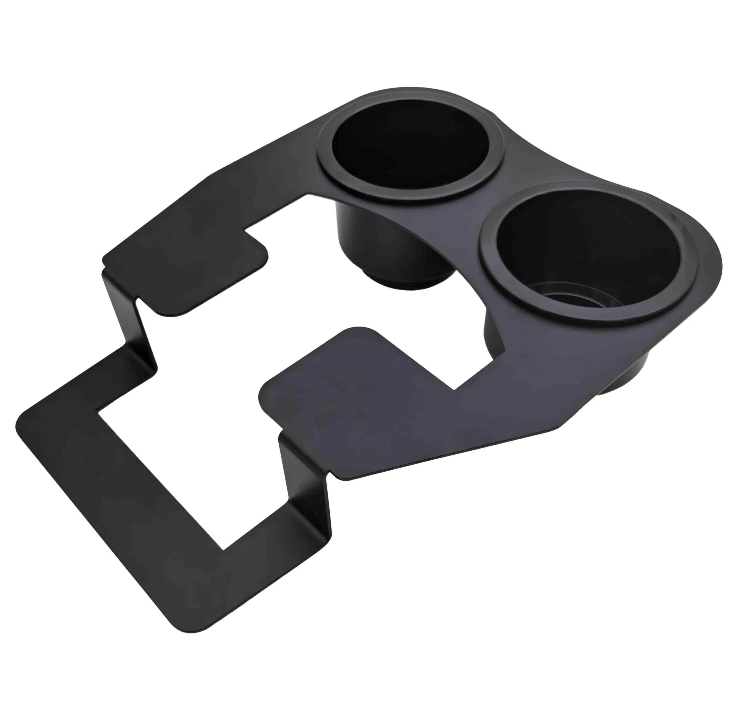 

Black Powder-Coated Metal Dual Cup Holder Insert For 1995–1999 Chevrolet Silverado 1500 Center Console Armrest