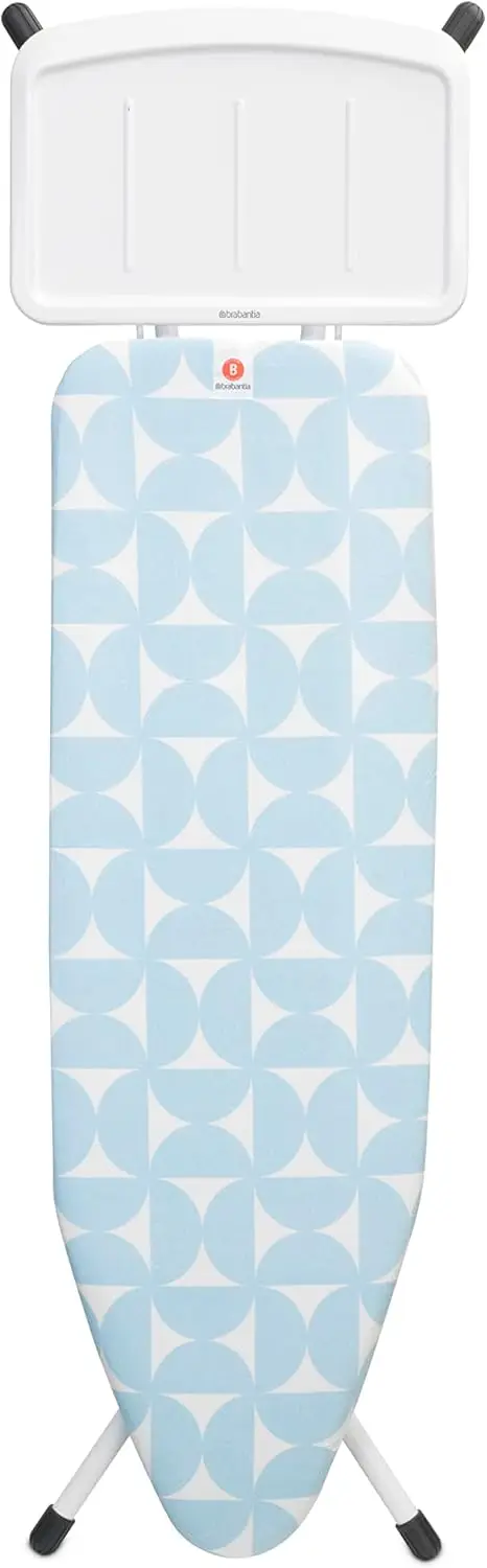 

Size B Ironing Board (49x15 in) 7 Height Options, Solid Steam Unit Rest Holder (Fresh Breeze) Non-Slip Feet, Anti-Collapse