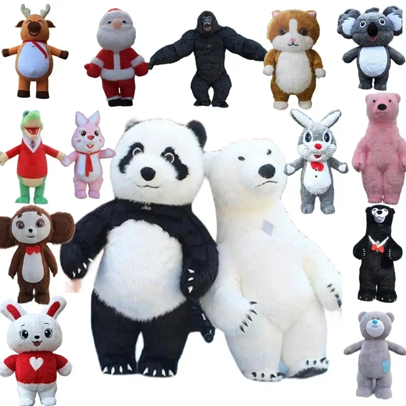 

Giant Polar Bear Panda Mascot Inflatable Costume Street Funny Polar Bear Rabbit Mascot Party Cosplay Plush Doll