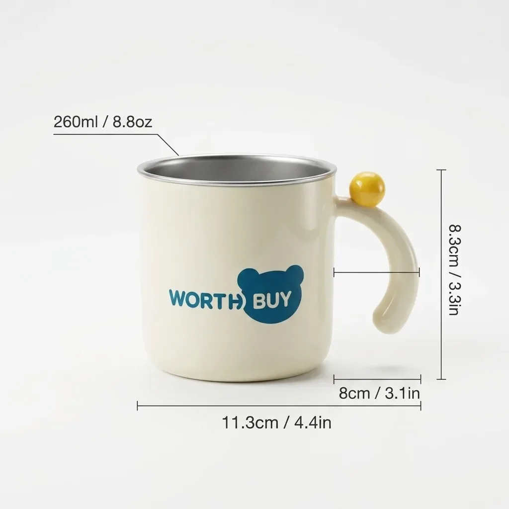 Badkamer Tumbler Gorgelbeker 316 RVS Afneembare Kunststof Mok Anti-verbrandingshandgreep Draagbare Tandenborstelhouder Wasbeker